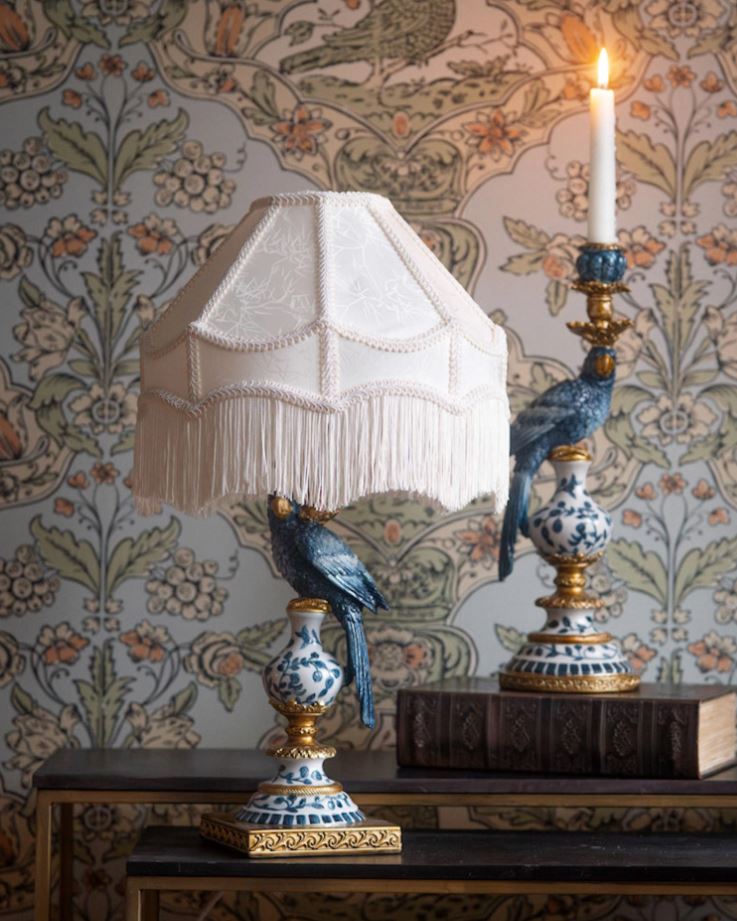 Lysestage Papegøje Blå 40 cm På lager uge 07