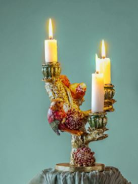 Lysestage Fugl Eksotisk 21 cm