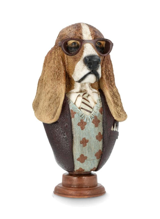Dekoration Byst Basset Hound Briller 40 cm