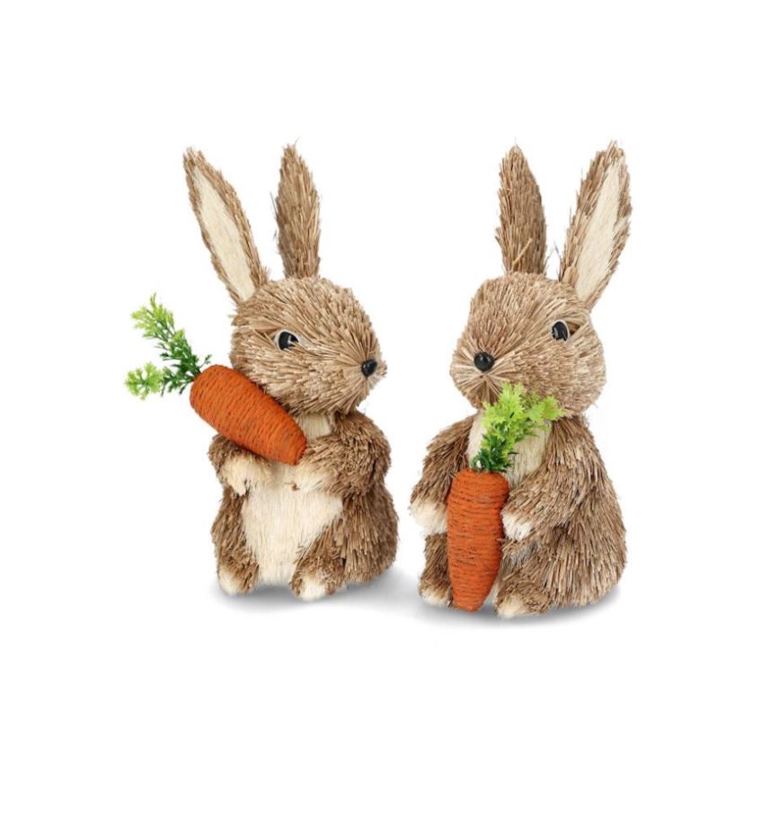 Påskepynt Kaniner Gulerod 2-pak Mix