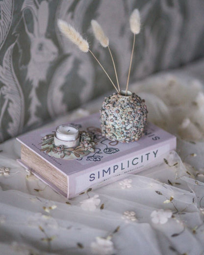 Dekoration Løber Broderede Blomster 250 cm creme