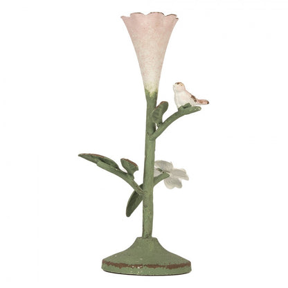 Lysestage 12x12x26 cm Grøn Metal