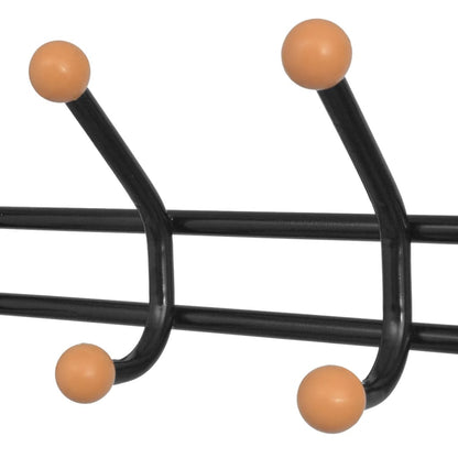 Garderobestativ knagerække med skoopbevaring 68 x 32 x 182,5 cm sort