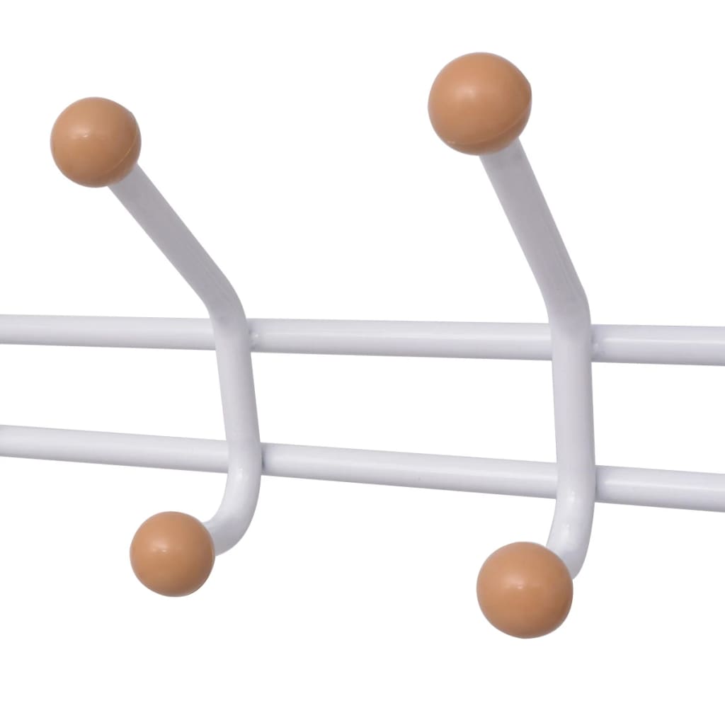 Garderobestativ knagerække med skoopbevaring 68x32x182,5 cm hvid