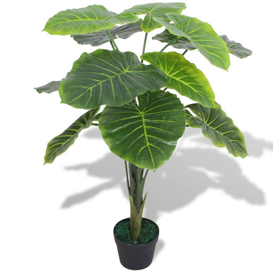 Kunstig taro-plante med urtepotte 85 cm grøn