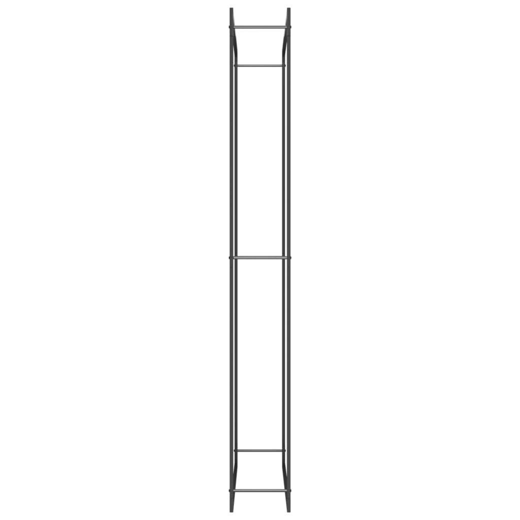 Brændestativ 110x28x214 cm stål matsort