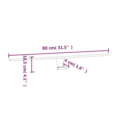 Badeværelse spejl LED-spejllampe 80 cm 7,5 W 3000K varm hvidt lys