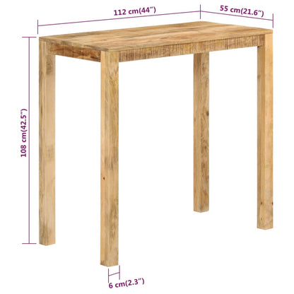 Bistrobord barbord 112x55x108 cm massivt mangotræ