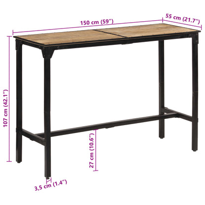 Bistrobord barbord 150x55x107 cm massivt ru mangotræ