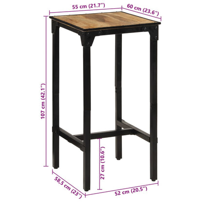 Bistrobord barbord 60x55x107 cm massivt ru mangotræ