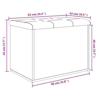 Opbevaringsbænk 62x42x45 cm konstrueret træ hvid