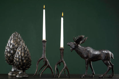 Julelysestage Rensdyrhorn Mørkebrun Poly 15x13x29cm 1 stk