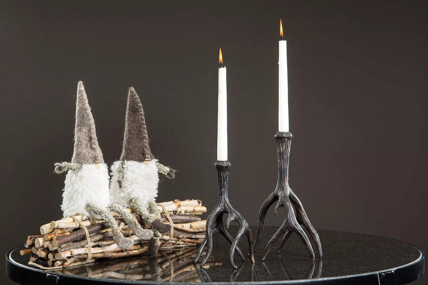 Julelysestage Rensdyrhorn Mørkebrun Poly 15x13x29cm 1 stk