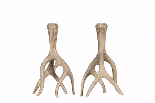 Julelysestage Rensdyrhorn Naturlig Poly 10x9x22cm 1stk