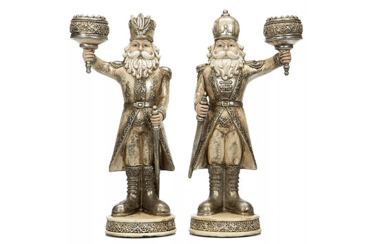 Lysestage Nøddeknækker Mix Poly 15x10x35cm 2-pak