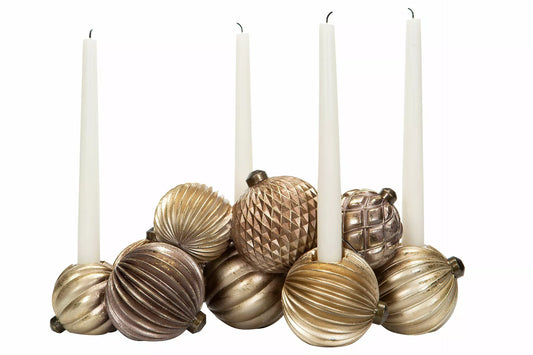 Julelysestage julekugler Poly 41x17x16cm