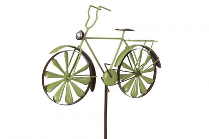 Havedekoration Havestick Vindspinner Cykel Metal Grøn 50x35 130cm