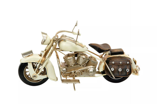 Dekoration Metaldekoration Motorcykel Creme Metal 28x11x14cm