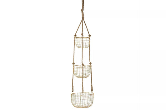 Dekorativ Kurv Hængekurve 3 stk - antik guld