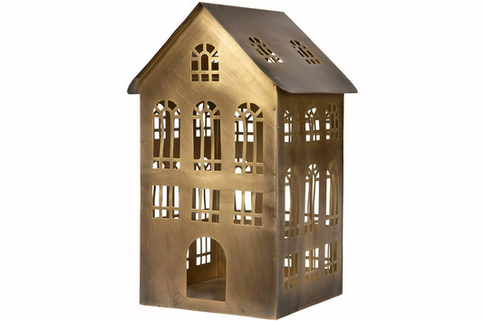 Lantern Lyshus Metal Antik Messing 18x18x30,5cm