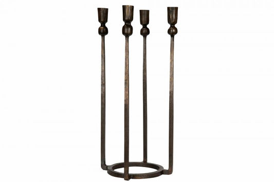 Lysestage Metal Høj Brun 15x15x41cm