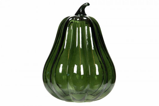 Dekoration Græskar glas Aflang Grøn 15x20cm