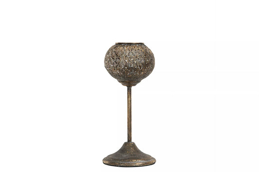 Lantern Saga Leaf Gyldenbrun 12,5x28cm