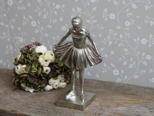 Dekoration Ballerina H39/L23/B13 cm antique sølv