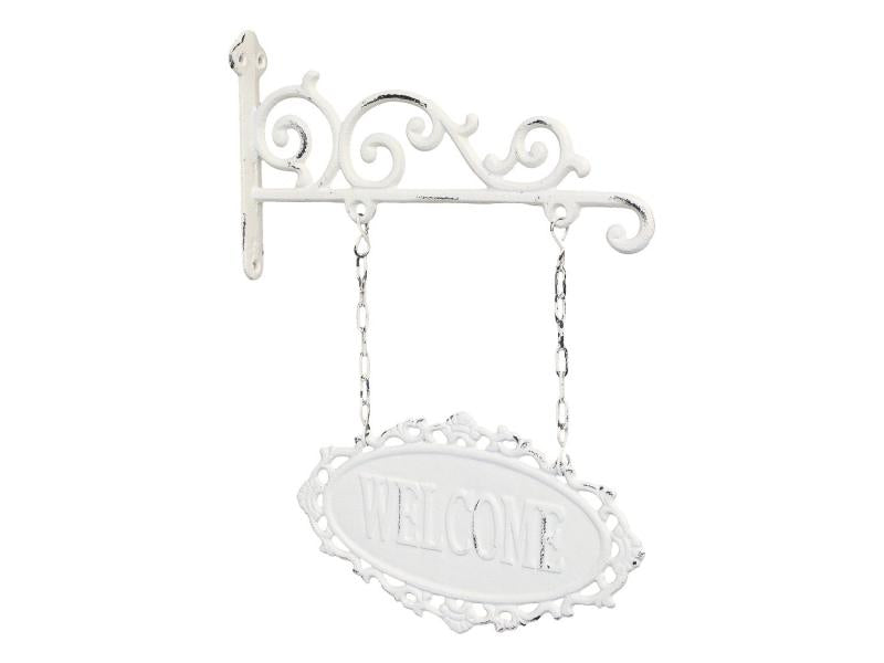 Dekoration Skilt "Welcome" H38/L30,5/B4 cm antique creme