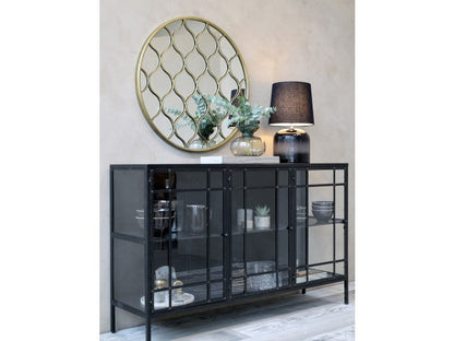 Bordlampe i smoked glas m. slibninger H54/Ø25,5 kul m. skærm