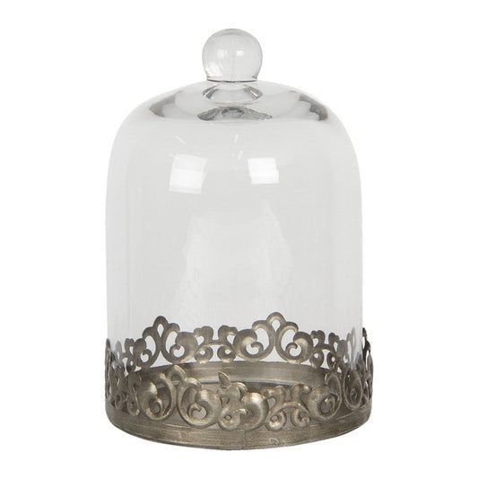 Dekoration glasklocka Ø 14x20 cm Transparent rund glas/metall