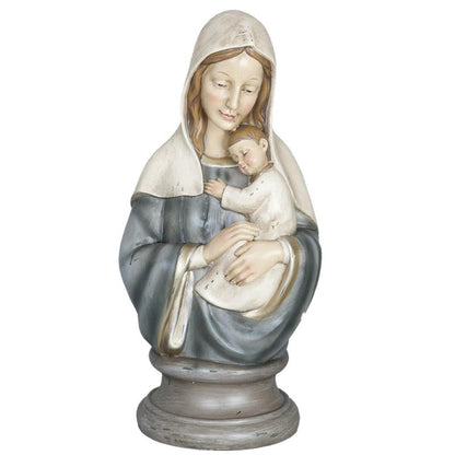 Dekoration Madonna 19x15x39 cm Blå Beige Polyresin