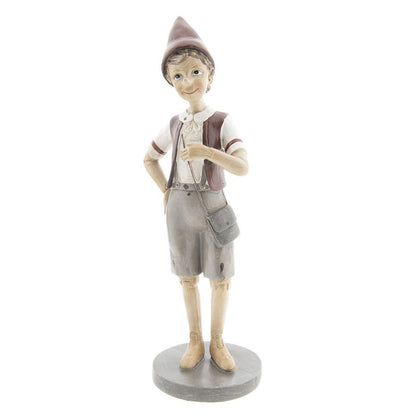 Dekoration Pinocchio 30 cm Grå Röd Polyresin