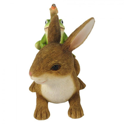 Påskdekoration Kanin djur 13x7x11 Cm Brun Grön Polyresin