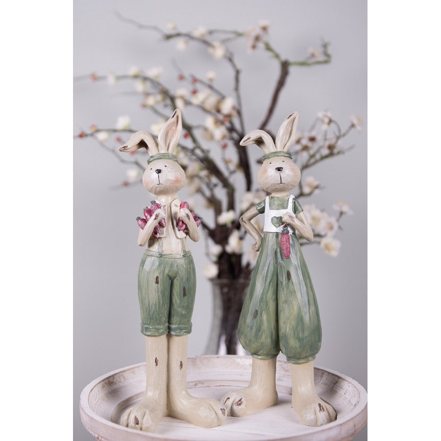 Påskdekoration Kanin Påsk 11x10x33 Cm Grön Polyresin
