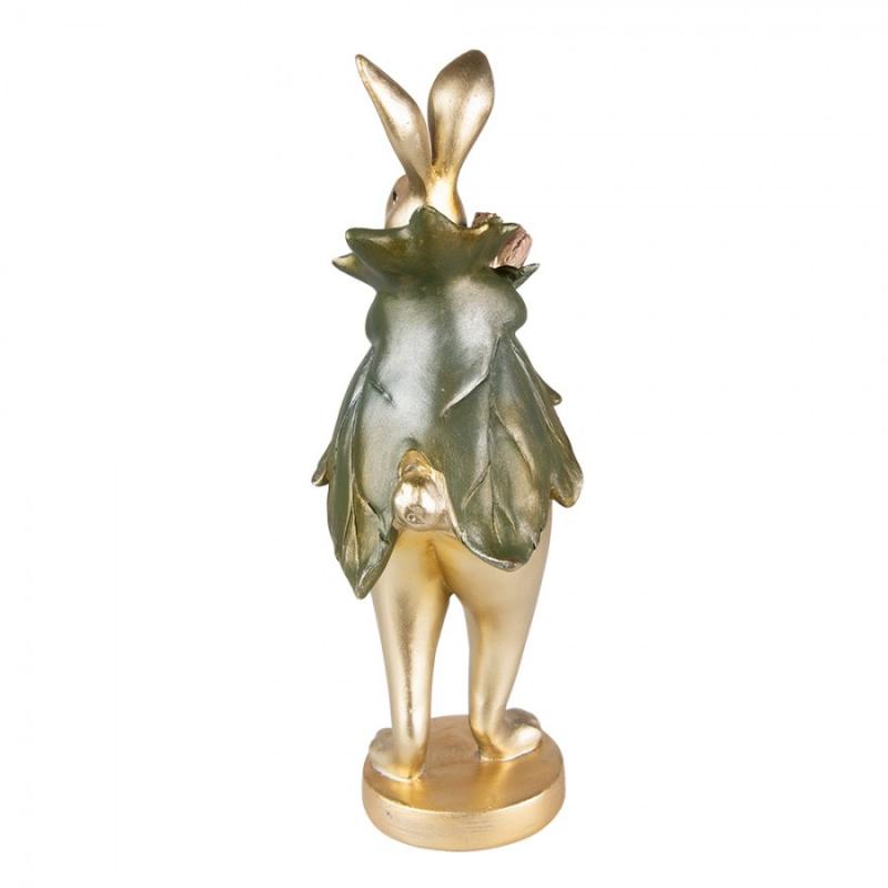 Påskdekoration Kanin Påsk 11x10x29 Cm Gyllene Färg Grön Polyresin