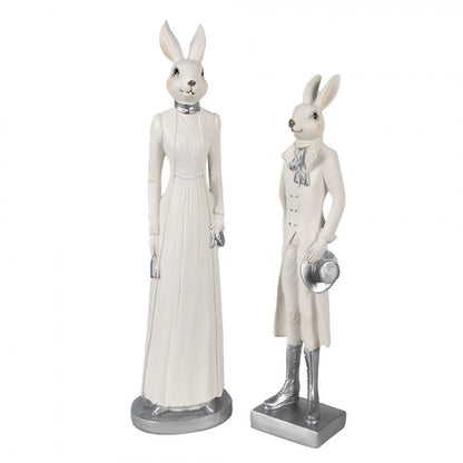 Påskdekoration Kanin 41 Cm Vit Polyresin