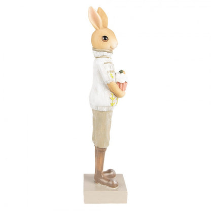 Påskdekoration Kanin 28 Cm Brun Grön Polyresin