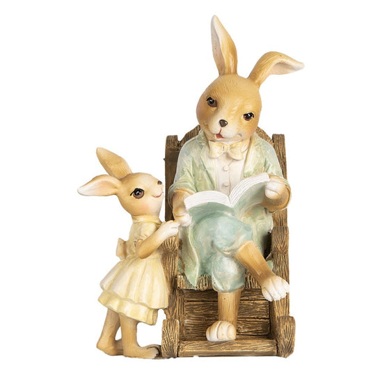 Påskdekoration Kaniner 12x11x17 cm Beige