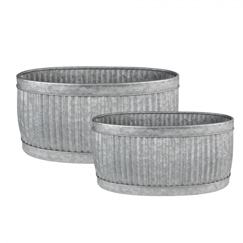 Utomhus Blomkruka 2-pack Grå 52x25x26 / 48x21x23 cm