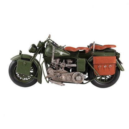 Dekoration Metalldekoration Motorcykel 38x26x18 Cm Grönt järn