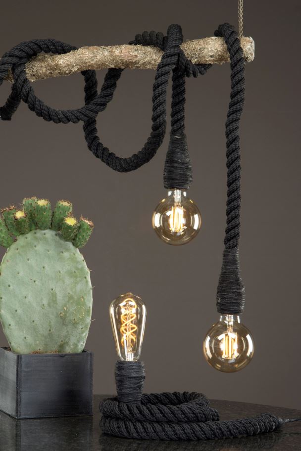 Loftlampe Rep 150 cm sort